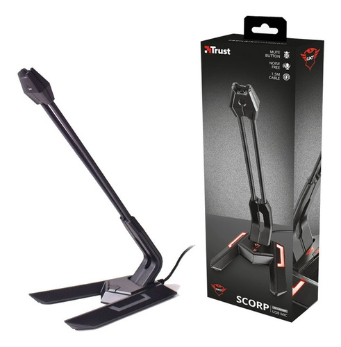 Imagen 2 de 4 de Microfono Para Pc Trust Gxt210 Scorp Usb Con Base Cable 1.5m