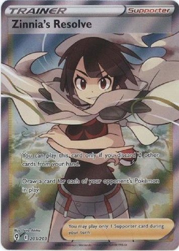 Zinnia's Resolve 203/203 Full Art Ultra Raro Pokemon Tcg