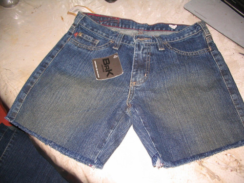 Short Jean Marca Solido 37 Modelo Desgastado Flecos Rigido