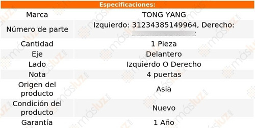Salpicadera Del Izq O Der Bmw 320i 12/14 Tong Yang