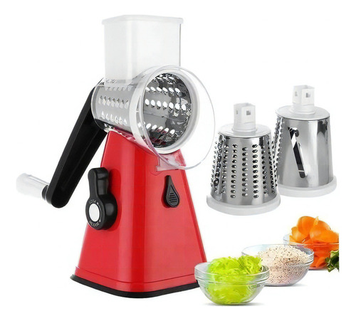 Rallador Manual De Verduras Rebanador Kanji Salad Maker Color Rojo