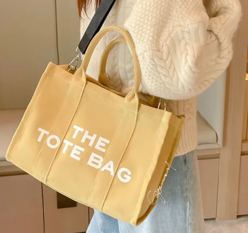 Bolsa Tote 30 Cms Color Caquí Algodón 100%