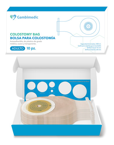 Gambimedic Bolsa Colostomia Barrera Recortable 14-60mm 10pz