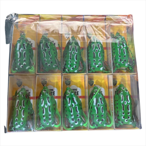 10 Isca Artificial - Frog Sapo Anti Enrosco Sapinho Iscas Rã Cor Verde Guerra Dos Games