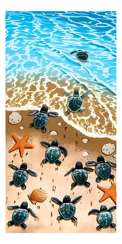 Toalla De Playa Con Forma De Tortuga De Microfibra