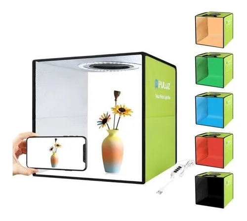Caja De Luz Aro Led Estudio 30cm 6 Fondos Colores Fotografia