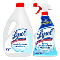Comprar Limpiador Multiusos Lysol Spray 3.8l + Atomizador 650ml