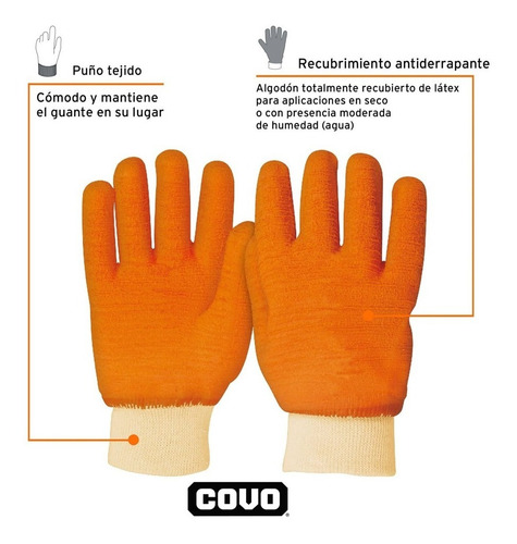 Guantes Carnaza Antideslizante Covo /2 Pares / Mayor Y Detal