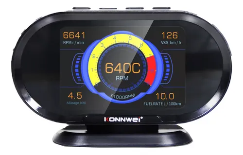 Scanner Medidor Digital Konnwei Kw206 Hud Obd2 Display