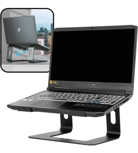 Suporte De Laptop Notebook Stand Preto  14 Ate 17 Polegadas