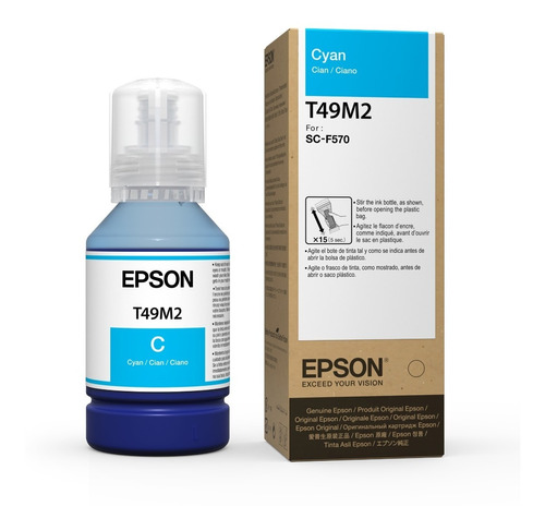 Botella De Tinta Epson T49m Cian Original Sublimación