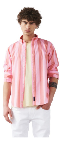 Camisa Algodon Hombre Bensimon Tokyo Rayada Ml Fle