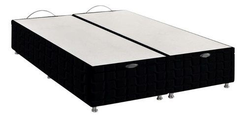 Cama Box Baú Universal Solteiro Bordado Black (88x188x35)