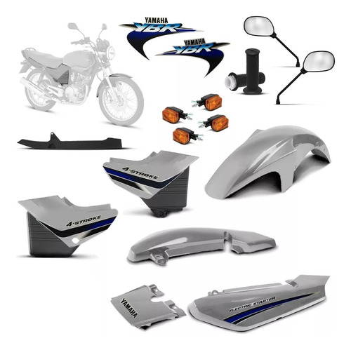 Kit Carenagem Ybr 125 2000 A 2008 Com Adesivos Todas Cores