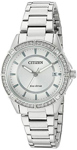 Reloj Citizen Eco-drive Crystal Accent De Acero Inoxidable P