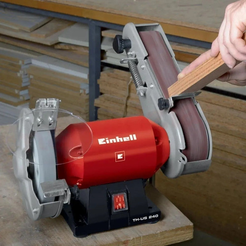 Imagen 4 de 7 de Amoladora De Banco Lijadora Banda 240w Einhell Th-us 240