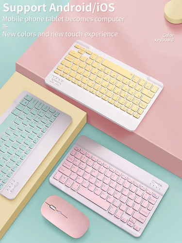 Bluetooth Keyboard & Mouse Kit For Celulares, Laptop, Tablet