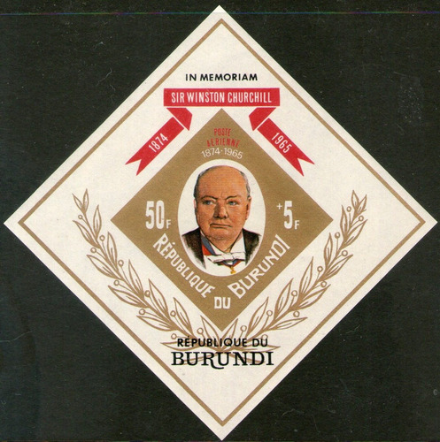 Burundi Bloc 2° Aniv. Muerte Sin Perforar W. Churchill 1967 
