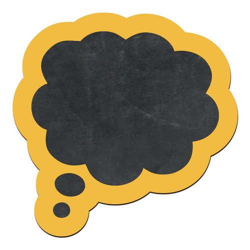 Imagen 1 de 5 de Pizarra Decorativa Nube Pensamiento Amarilla No Vinilo 27x28