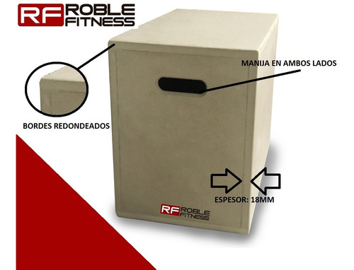 Imagen 5 de 10 de Kit Cajon De Salto Reforzado 30x40x50 + Banda Elastica Larga