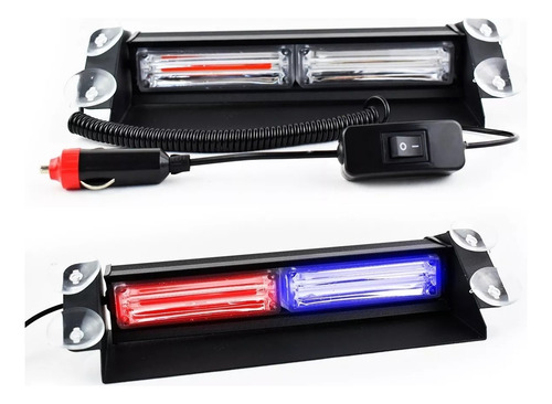 Cob Barra 2 Módulos Luz Estrobo Roja / Azul Led 6 Funciones!