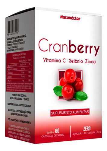 Cranberry 500mg 60 Capsulas Natural