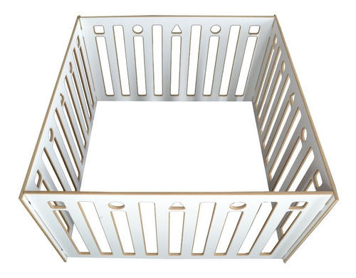 Imagen 3 de 3 de Corralito Corral Pelotero 1x1mt Madera 60cm Alto Blanco