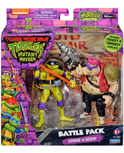 Figura Tortugas Ninjas Battle Pack Donnie Vs Bebop - Dgl