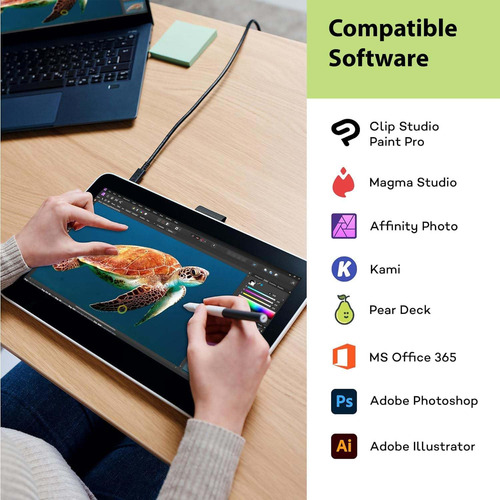 Tableta De Dibujo Wacom One 12 Con Pantalla, 11.6 Hd Full-la