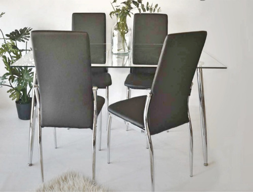 Imagen 3 de 9 de Mesa Comedor Iriarte 160 Cromada Minimalista C
