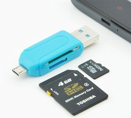 Imagen 3 de 4 de Adaptador Micro Usb Otg Lector De Memoria Sd Y Micro Sd $