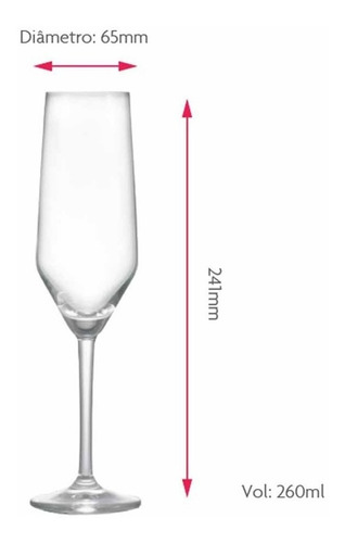 Imagem 3 de 3 de Jogo Taça Ritzenhoff Cristal Champagne Elegance 260ml 6 Pçs