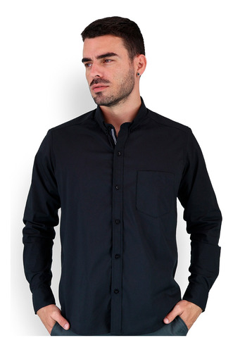 Camisa Manga Larga Para Hombre Corte Slim-fit Con Botones