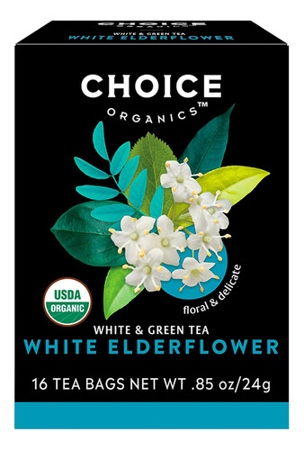 Choice Organics Té Blanco Ecológico De Flor De Saúco...