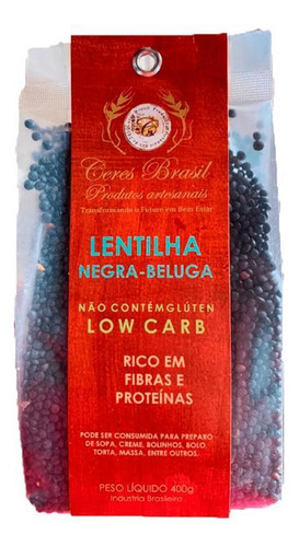 Kit 3x: Lentilha Beluga Negra Sem Glúten Ceres 400g