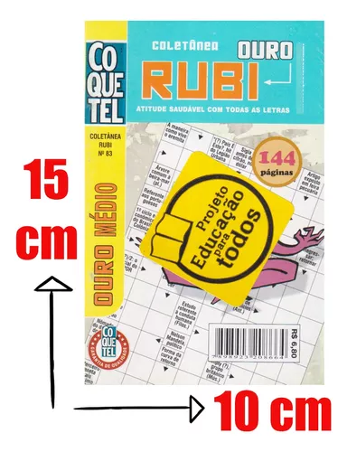 Kit 2 Livros PALAVRAS CRUZADAS Coquetel e Caras 180 Páginas de Passatempo Jogos  PALAVRAS CRUZADAS Palavras Cruzadas Coquetel 82 páginas e Palavras Cruzdas  Editora CARAS 98 páginas