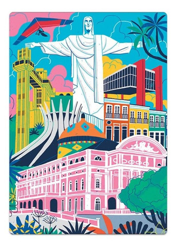 Imagem 5 de 6 de Quebra Cabeça Postais Do Brasil 500 Pecas 2687 Toyster