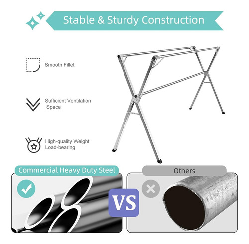 Tendedero Retráctil De Acero Inoxidable Plegable Para Colgar