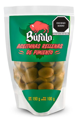 Aceitunas Búfalo Rellenas De Pimiento 190 G