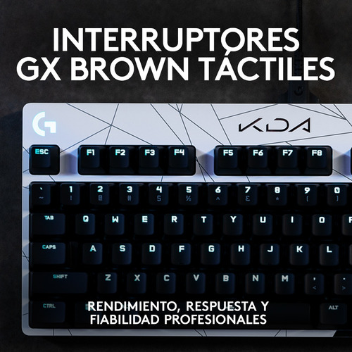Imagen 5 de 5 de Teclado gamer Logitech Pro Series G Pro QWERTY GX Brown Tactile inglés US color kda con luz RGB