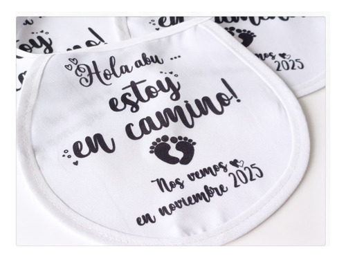 Souvenir Babero De Tela Para Bebés Con Nombres Personalizado Blanco Unico