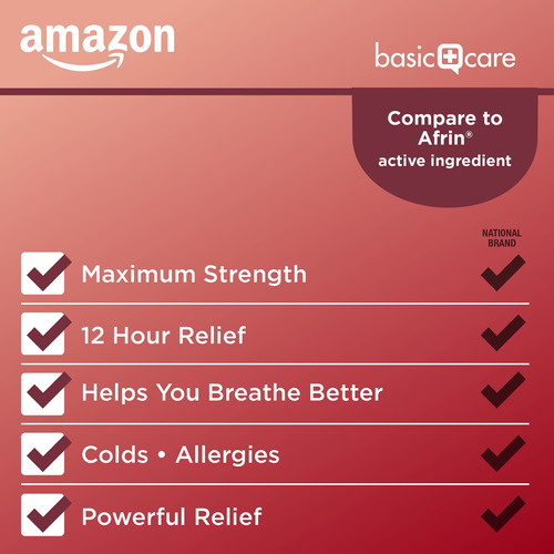 Spray Nasal Amazon Basic Care Maximum Strength 12 Hour Oxym