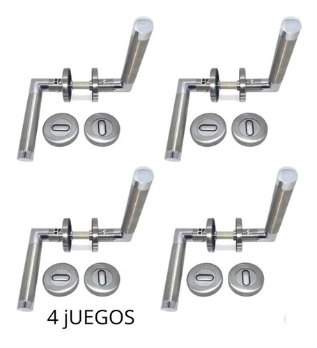 Imagen 1 de 9 de Manija Currao Tropea Doble Acero C/cromo Puerta Combo Hogar