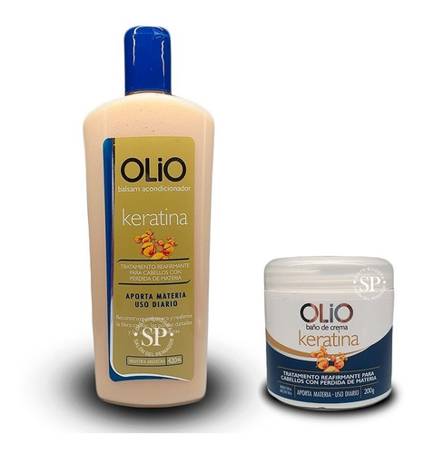 Kit Olio Balsam + Baño De Crema Keratina Ads Cabello Dañado