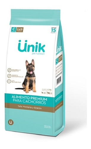 Alimento Premium Unik Perro Puppy Cachorro Raza Media Gr 15k