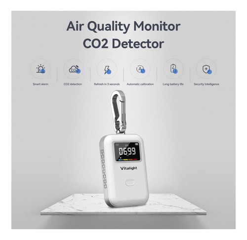 Mini Detector De Co2, Monitor De Calidad Del Aire, Monitor Y