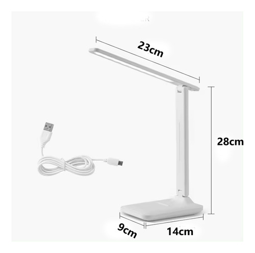 Lámpara De Mesa Con Carga Usb Y Enchufe De Doble Propósito,