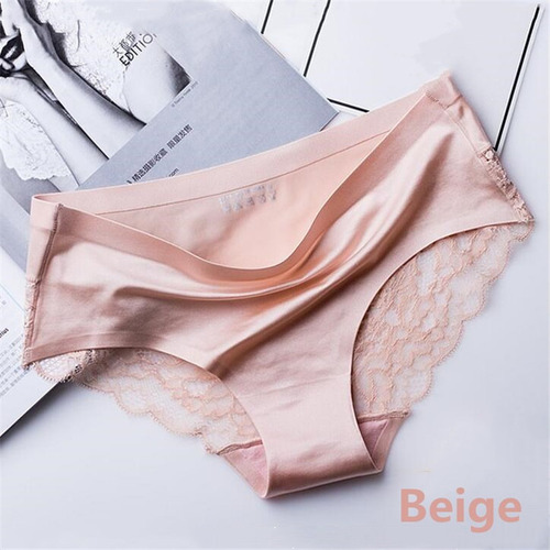 Paquete De 5 Bragas Sin Costuras De Encaje De Seda Para Muje