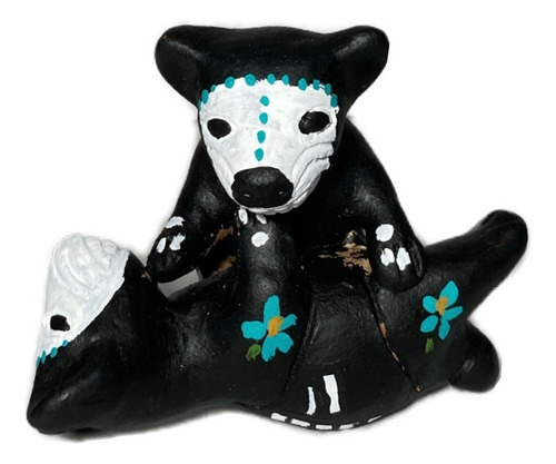 Figura Perro Xoloitzcuintle Calavera Flores Ofrenda