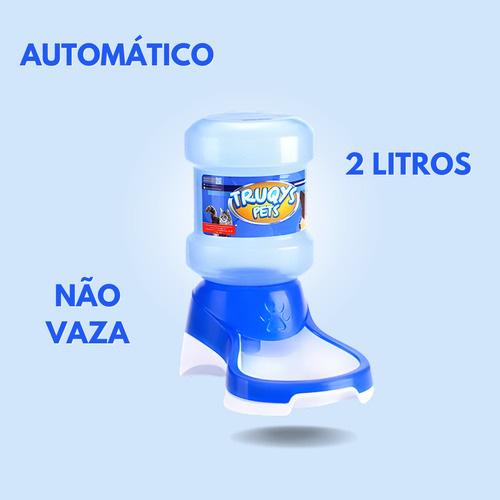 Bebedouro Automatico 2 Litros Azul Truqys Para Cães E Gatos